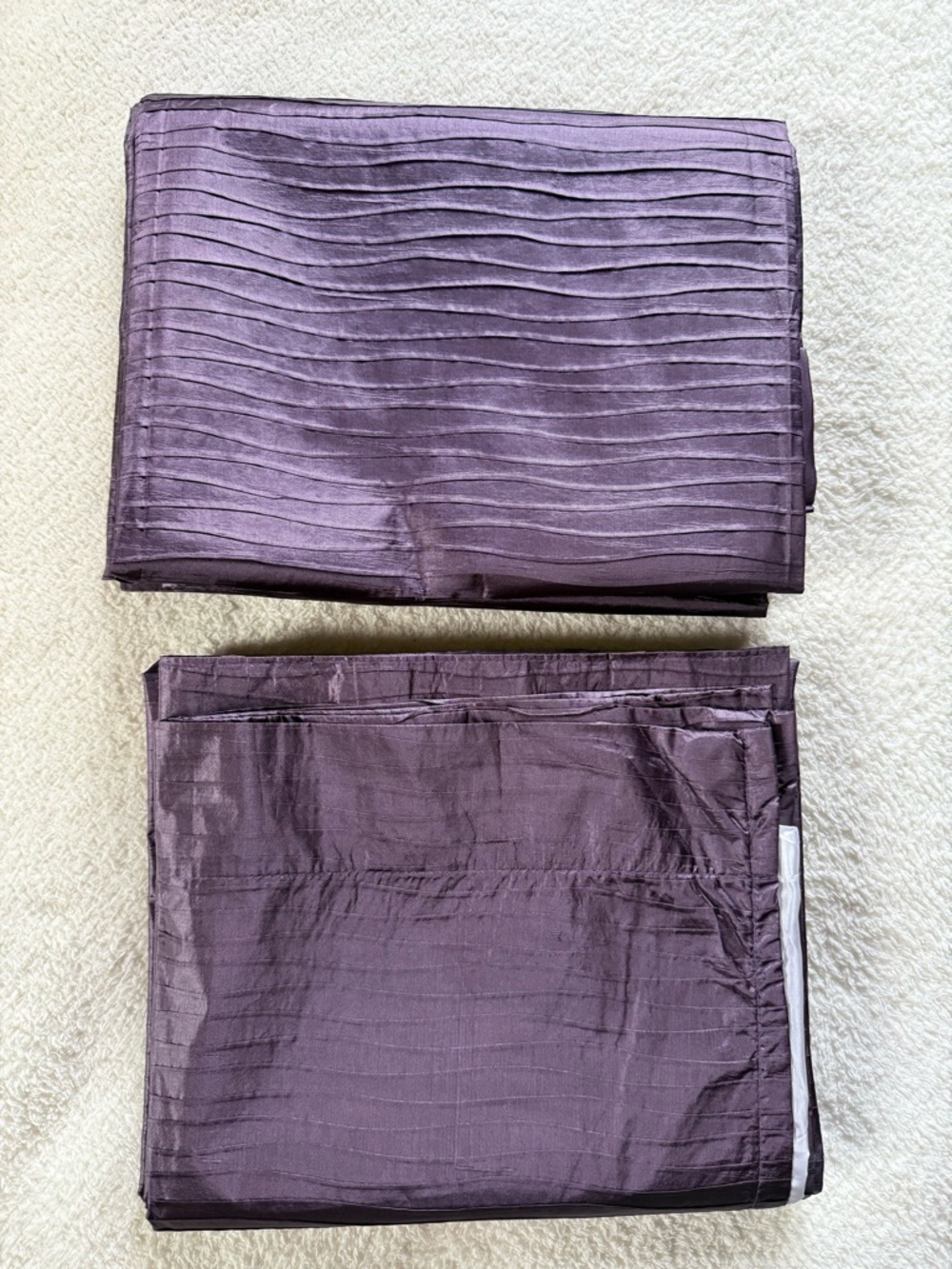Bed Bath & Beyond Purple Ribbed Textured Curtain Panels Set of 2